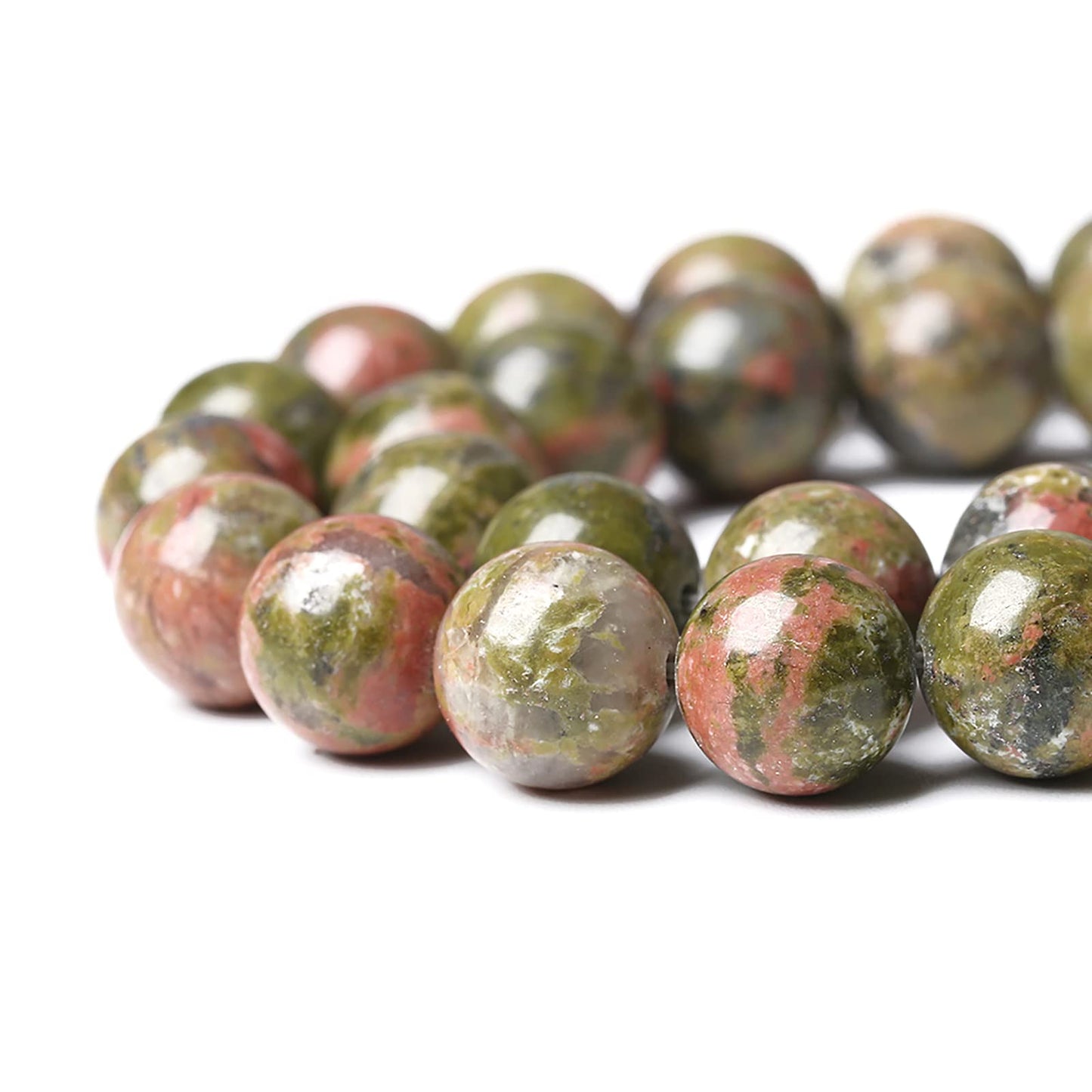 60pcs 6mm Natural Unakite Gemstone Beads Round Loose Beads for Jewelry Making DIY Bracelet Necklace…