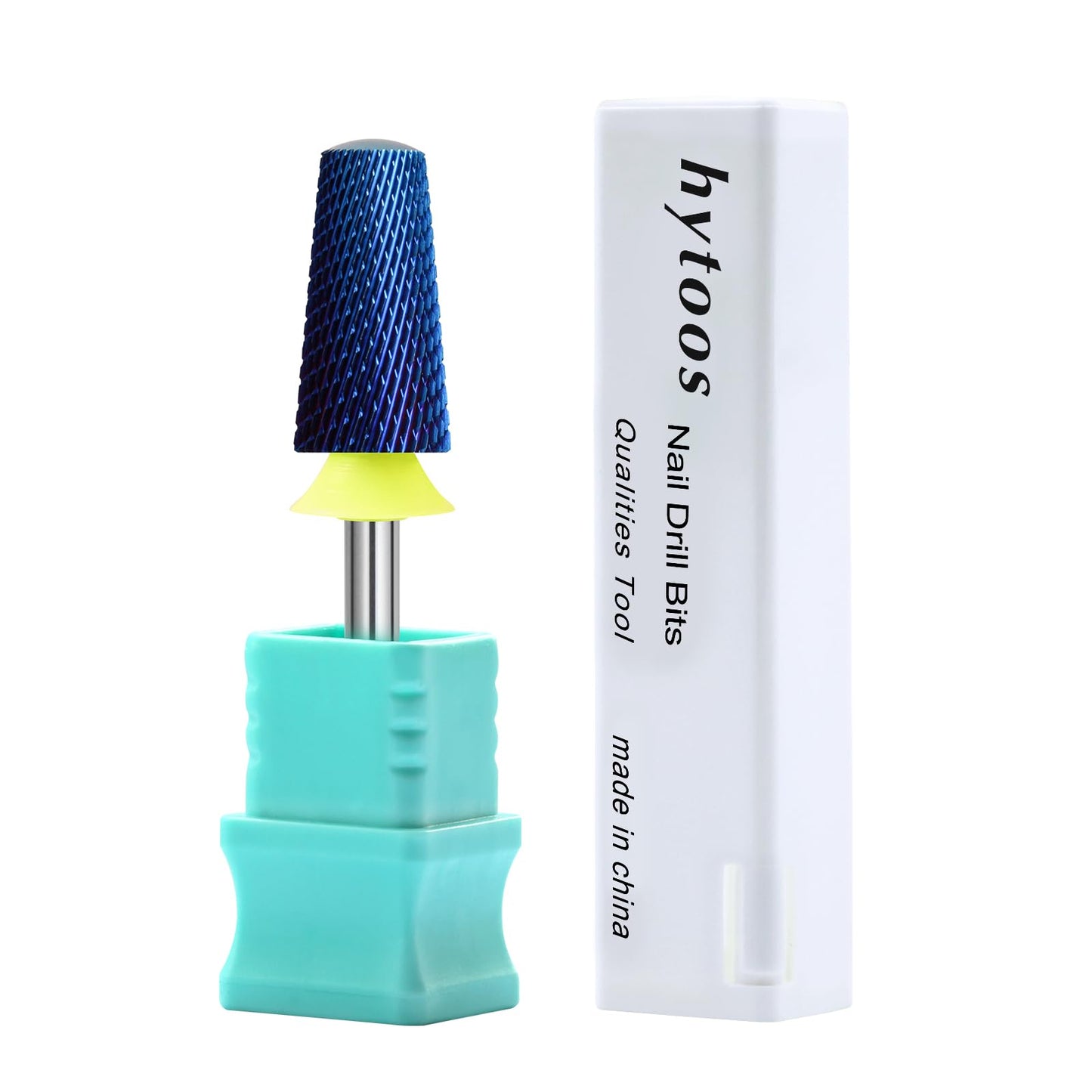 HYTOOS Safety Tapered Nail Drill Bits, XF Blue Nano Smooth Top Barrel Nail Bit, 3/32 Two-way Carbide Drill Bits for Nails, Electric Drills Files Accessories Removal Manicure Base Coat