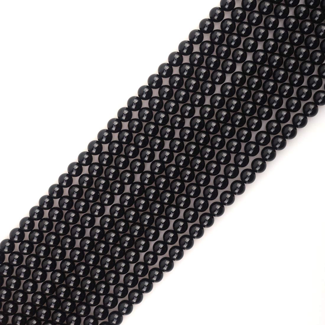 ICAI Beads 10mm Natural Black Onyx Stone Round Loose Stone Beads for Jewelry Making DIY Crafts Design 1 Strand 15" APPR.34-36pcs