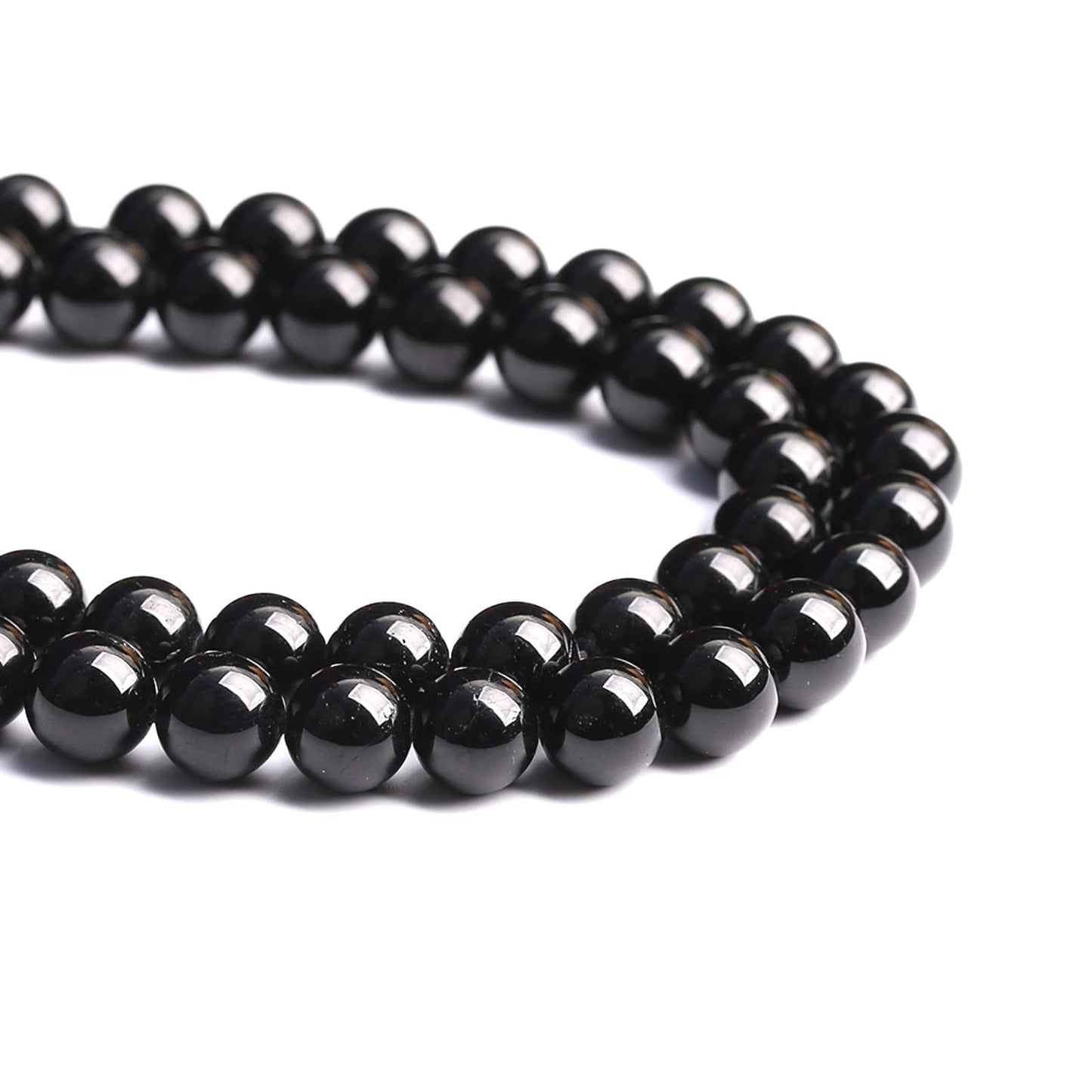 6MM 60PCS Natural Black Tourmaline Gemstone A Grade Beads for Jewelry Making DIY Bracelet Crystal 1 Strand