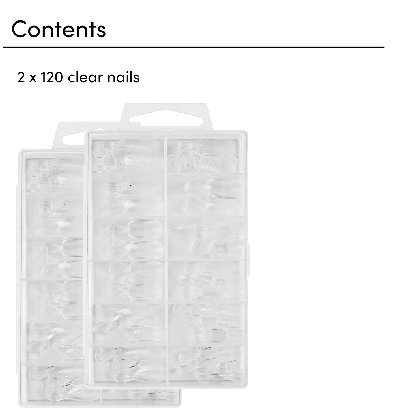 Dashing Diva GelXtend Nail Tips, 2 Pack - Clear, Medium Length, Square - Acrylic Nails with LED Glue - Lasts Up to 14 Days - No-Soak, Easy Removal