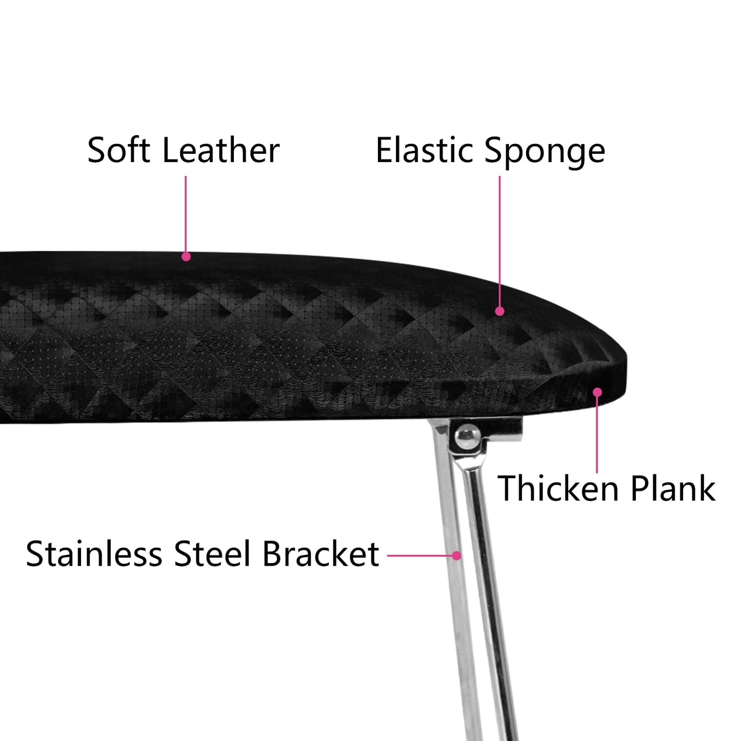 Krofaue Arm Rest for Nails Tech, Professional Microfiber Leather Nail Hand Rest Stand Arm Rest for Acrylic Nails Cushion Hand Holder with Non-slip - Nail Technician Use Must Have (Black)