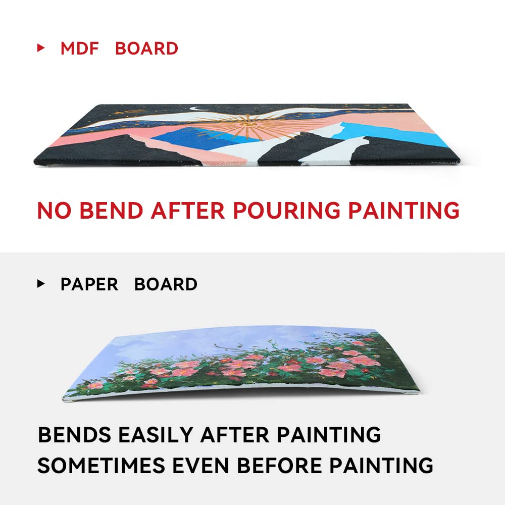 Transon 12 Pack 9x12 Inch Acrylic Painting Canvas, with Heavy Duty MDF Backing Boards, 100% Cotton Acid-Free Primed Canvas Panels for Kids Students Beginners Art Crafts
