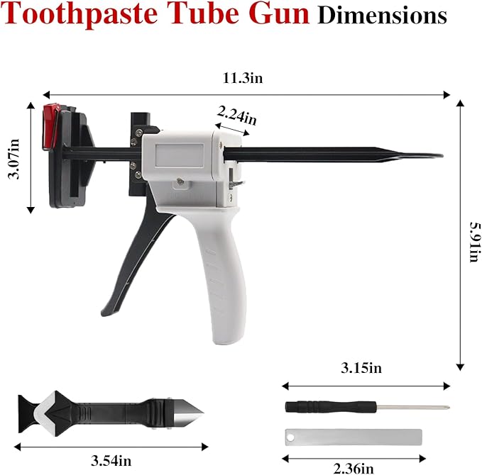 2025 New Toothpaste Tube Gun,Toothpaste Tube Glue Gun Squeezing Machine,Silicone Caulk Guns,Toothpastes Guns Dispenser,for DIY Projects,Caulking Sealant,Silicone Glue(White)