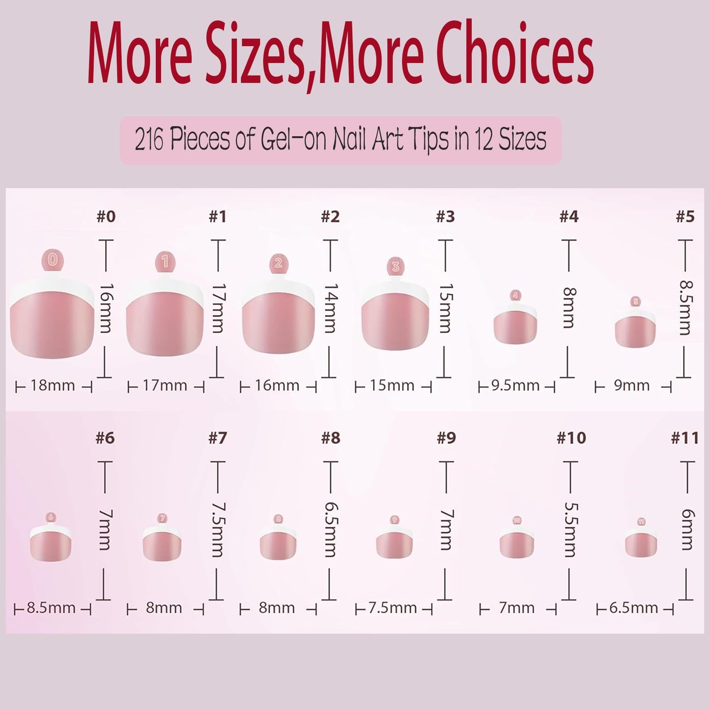 Brown Press on Nail for Women, OPkssnails 216pcs Summer French Tip Press on Toenails Short Square, Soft Gel Toe Nail Tips, Soak off Acrylic Fake Toe Nail Extensions 12 Sizes
