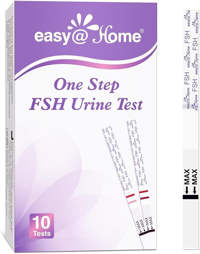 Easy@Home 50 Ovulation & 20 Prenancy Test Strips + 5 PdG Urine Tests + 20 Prenancy Test Strips + 10 FSH Menopause Test to Track Ovulation