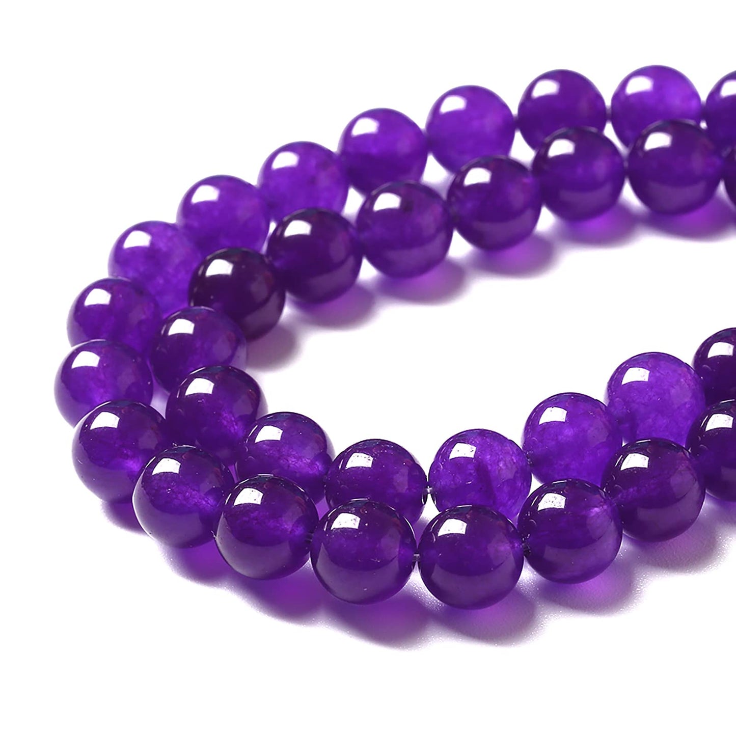 90pcs 4mm Natural Amethyst Jade Stone Round Loose Spacer Beads for DIY Jewelry Making Necklaces Bracelets Healing Energy Beads (4mm, Amethyst Jade)
