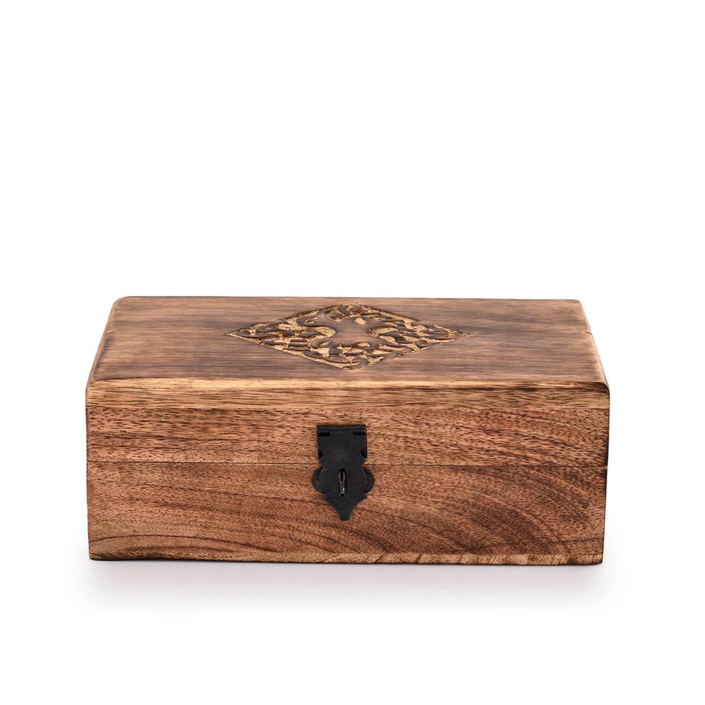 NIRMAN Handmade Wooden Jewellery Trinket Box Keepsake Storage Organizer with Hand Carved Celtic Design