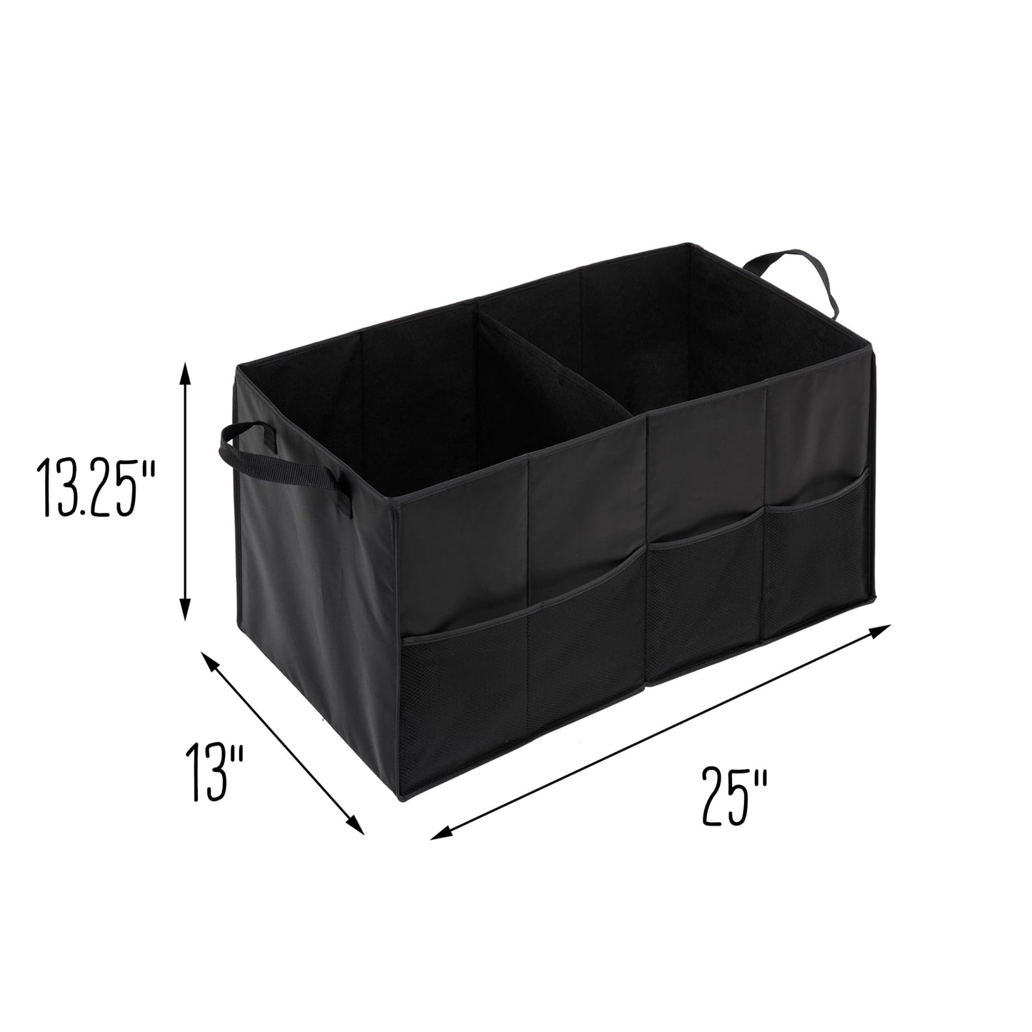 Honey-Can-Do SFT-01166 Soft Storage Chest, Black Folding Car Trunk Organizer