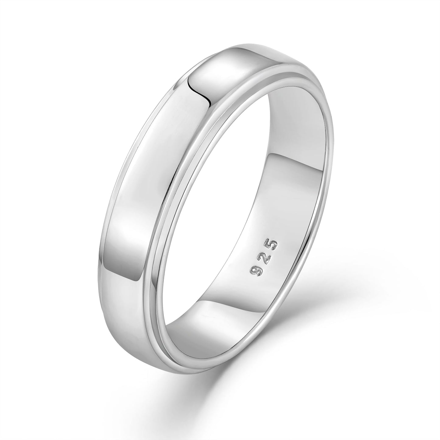 STARCHENIE 5mm Wedding Band Ring, 925 Sterling Silver Comfort Fit, Classic Style, Sizes 9