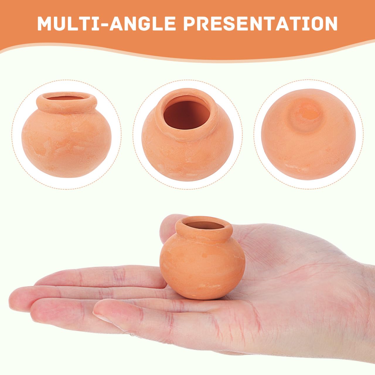 Yardwe Mini Terracotta Flower Pots, 6-Pack Small Clay Succulent Planters for Indoor Plants Desktop Garden Decor 3.2X2.2X2.2 Inches