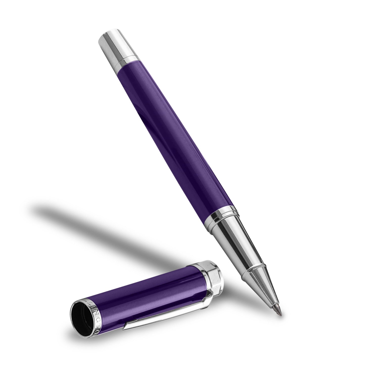 Ellington Pens Luxury Ballpoint Pen – Premium Quality, Smooth Writing Experience, Elegant Design, Includes 2 Ink Refills – Ideal for Professionals and Gift Giving (Purple Silver)