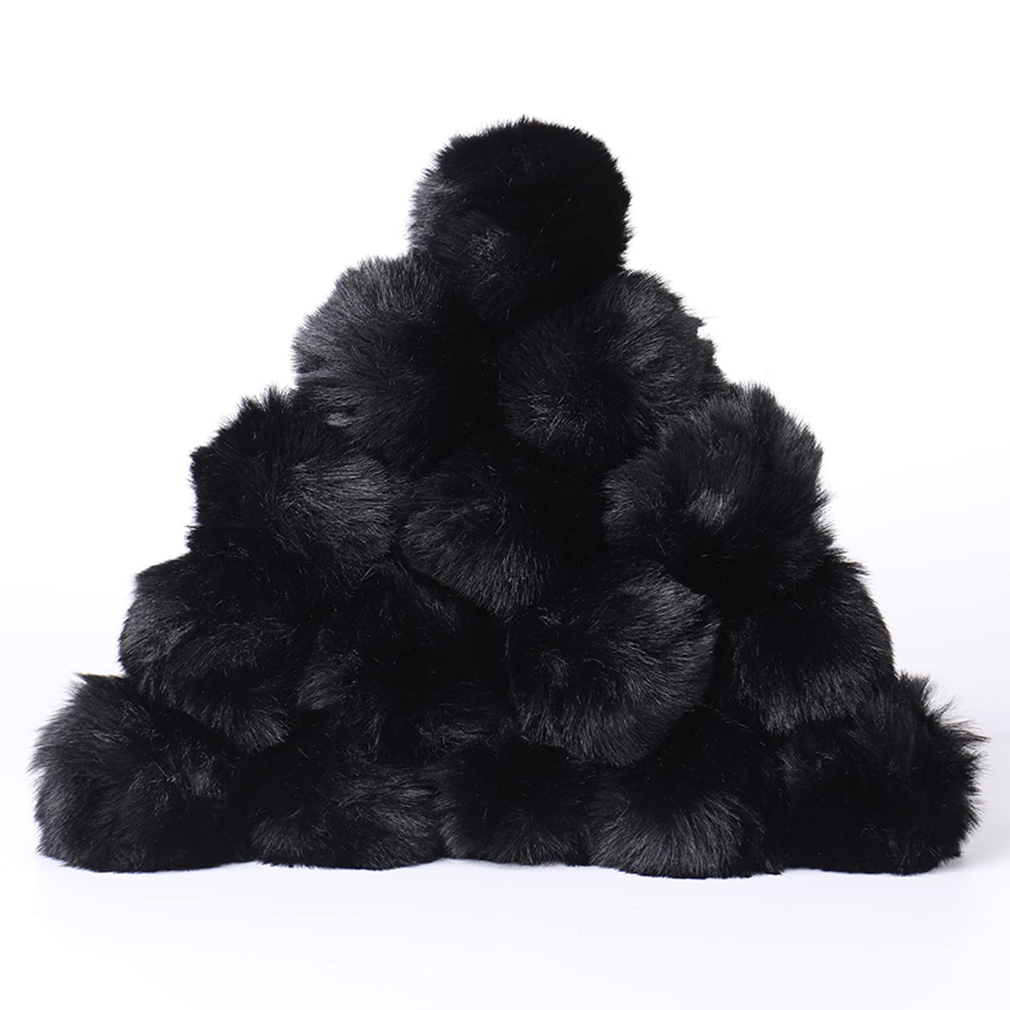 Craft Pom Pom Balls,Large Black Poms Costume Accessory, Pom pom Balls for Arts and DIY Creative Crafts Decorations,Black,3 Inches,20 Pieces.