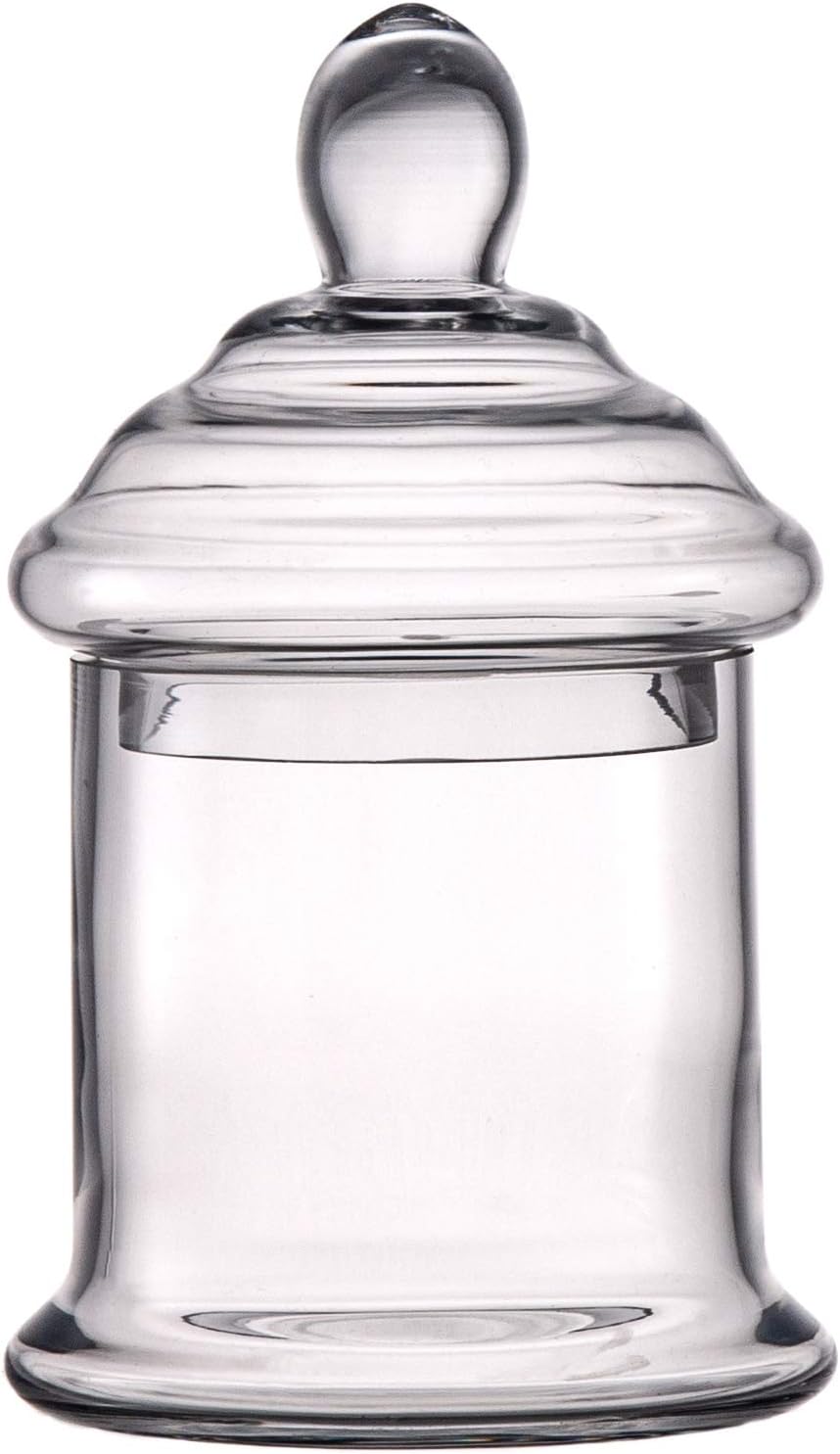 Diamond Star Clear Glass Apothecary Jar Decorative Candy Buffet Jars Elegant Glass Storage Containers (Height: 10" Body: 6")