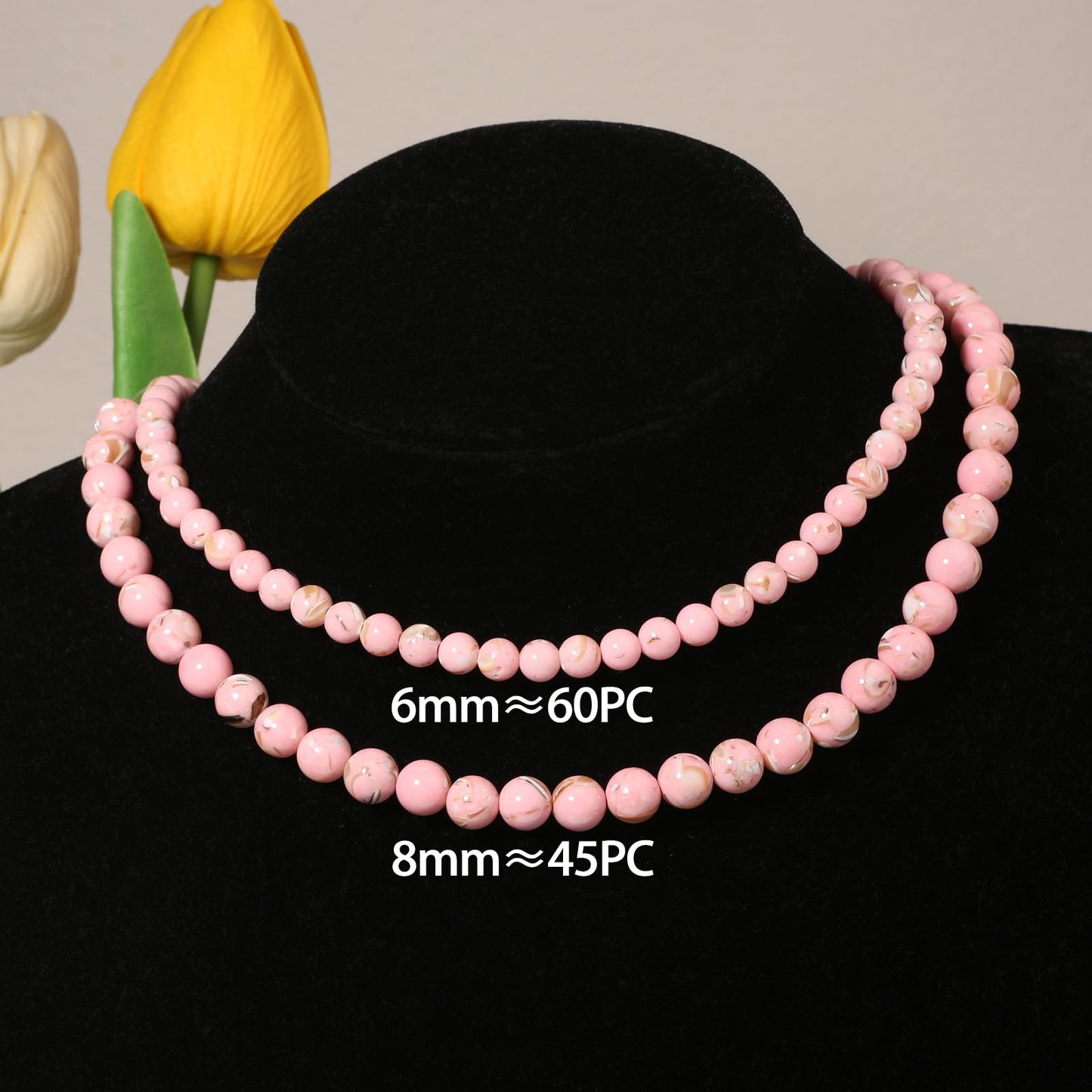 8mm Pink Horseshoe Snail Shells Natural Stone Beads Round Loose Beads for Jewelry Making Yochus DIY Beads Bracelet Necklace