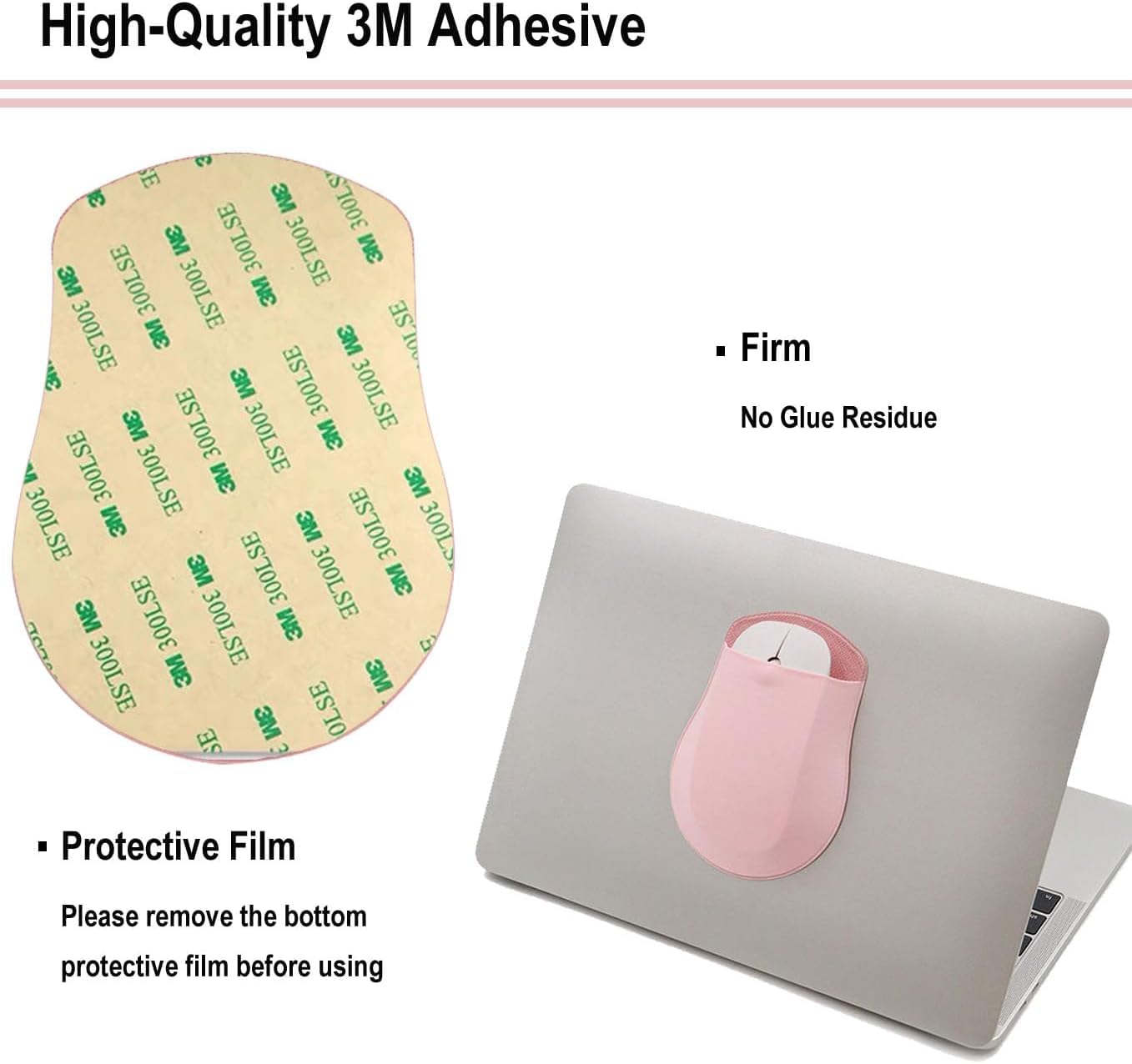 AIQIBAO Reusable Adhesive Universal Stick-On Holder, Travel Pocket Pouch for Laptop, Wireless Mouse Holder (Gray)