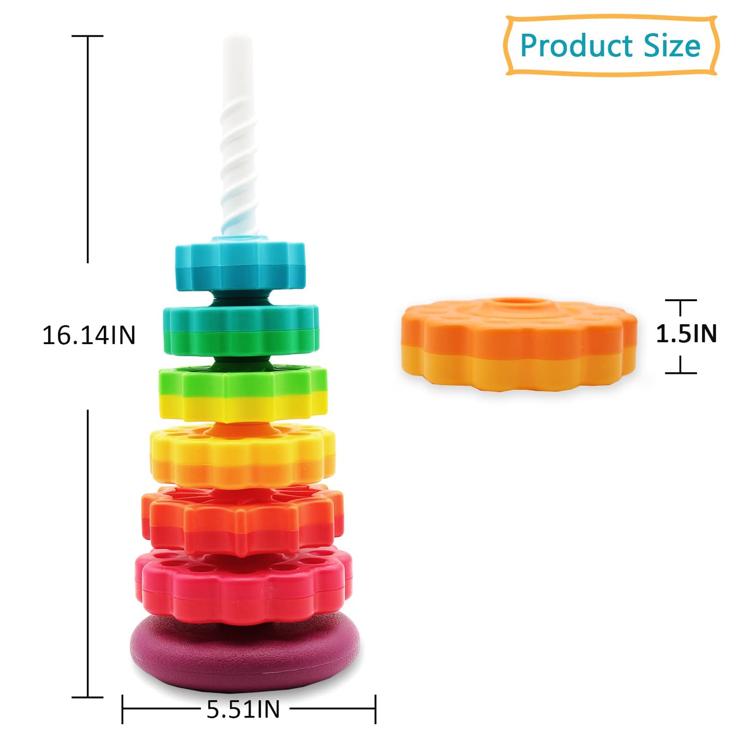 LBAIBB (1 PCS Spinning Stacking Toys,Spin Toy ABS Plastic and Color Rainbow Design,Focus on Children Educational and Interactive Learning's Stack Toys, Suitable for Gifts for Boys and Girls