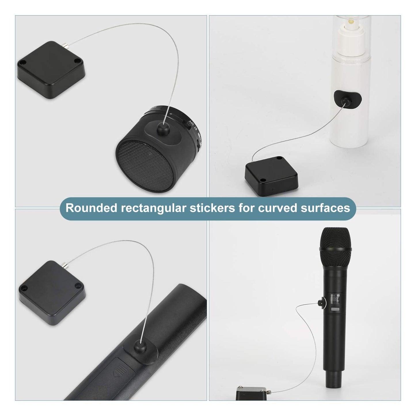 LORADAR 5Pack Retractable Security Cable Lock, Remote Control Security Lock, Remote Control Anti-Lost Rope for TV, DVD, Hardware Cable Lock ，No More Searching for The TV Remote