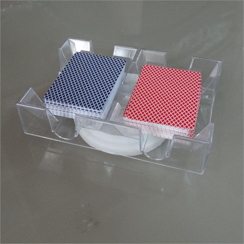 Keenso Rotating Card Tray, Transparent Multi-Layer Organizer, Playing Card Holder, for Poker Games, Family Entertainment, and Card Display