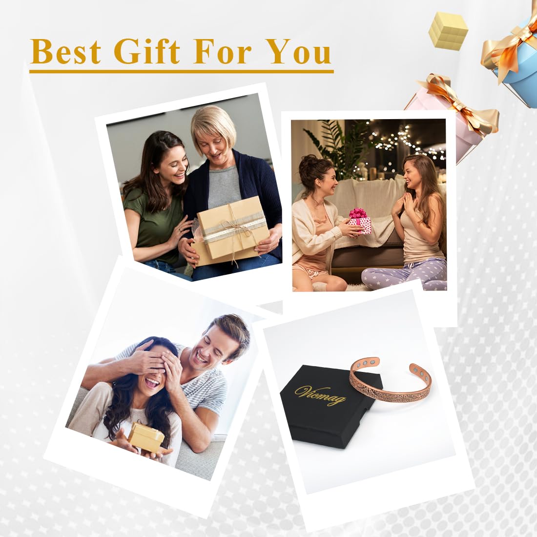 Vicmag Copper Magnetic Women Men Magnetic with Ultra Strength Magnets 100% Solid Pure Copper Gift (9X Tree)