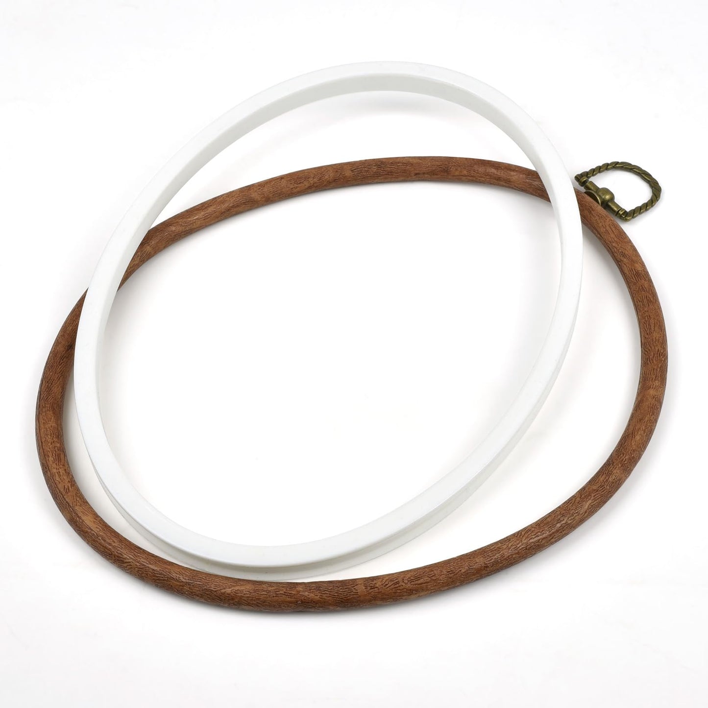 Celley Embroidery Hoops, Oval Wood-Look, 3 Pcs (Wood-Look, 7.3 X 5.8 Inches)