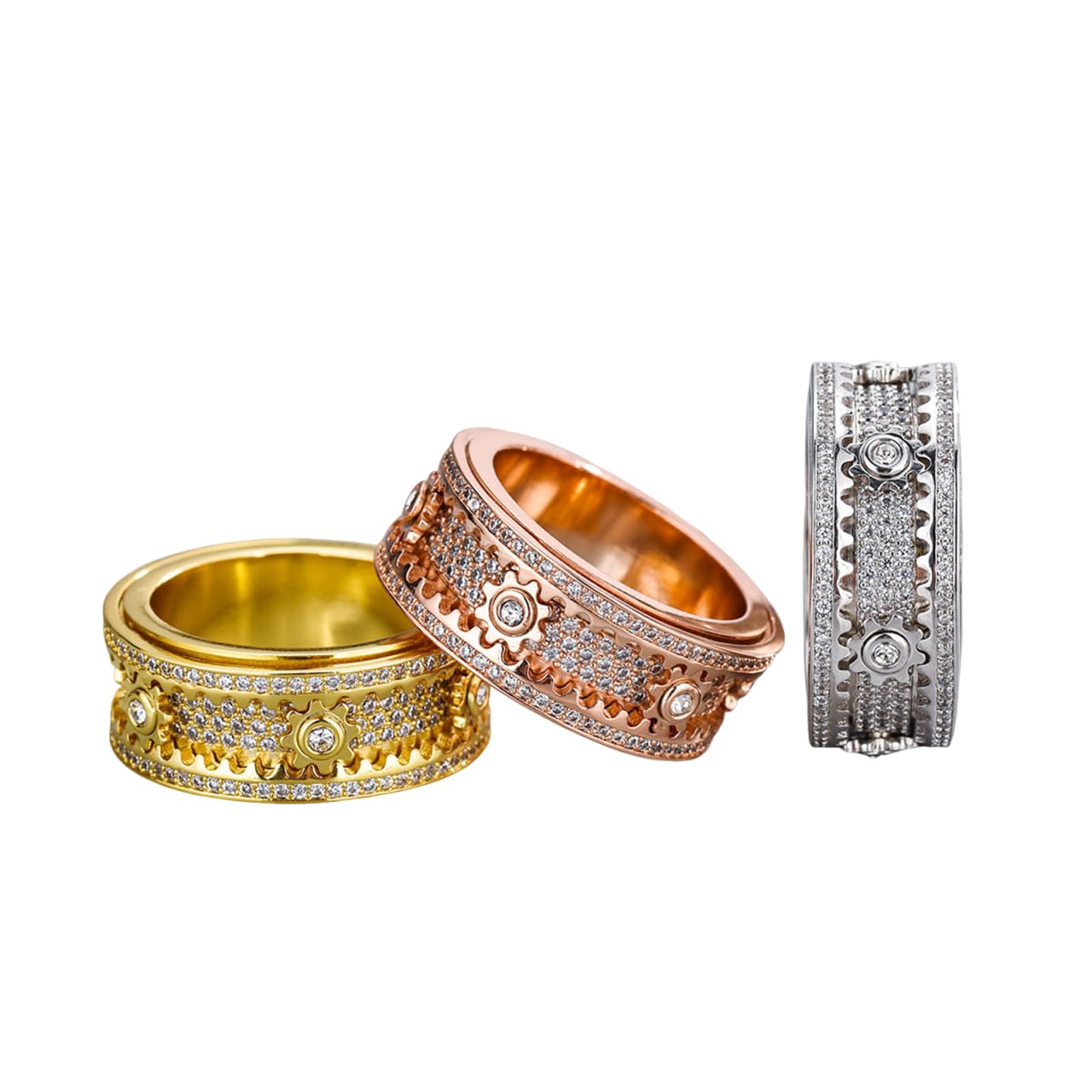 Xarewx Mindfulness Rings for Women, Fidget Ring, Adjustable Anti-Anxiety Fidget Rings, Menopause and Stress Ring, Calm & Everyday Wear (3pcs, 6)
