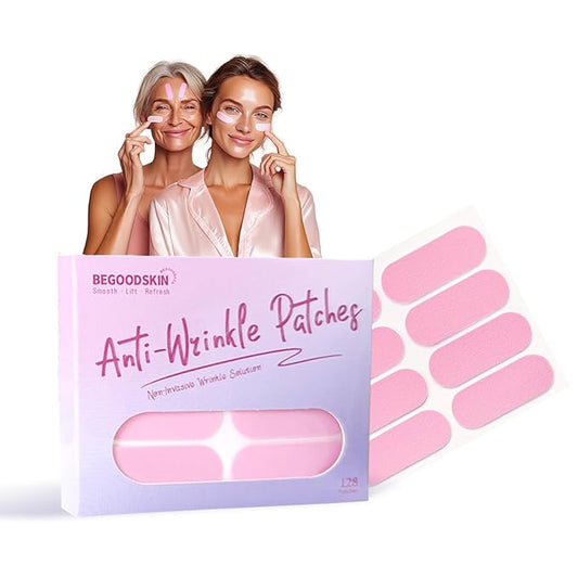 Anti-Wrinkle Patches, BEGOODSKIN, Face Lift Tape, Smile Line, Forehead& Under Eyes Wrinkle Patches, Wrinkle-Reducing for Skin, Overnight Smoothing& Tightening, Wrinkle Treament Remover, 128Patches