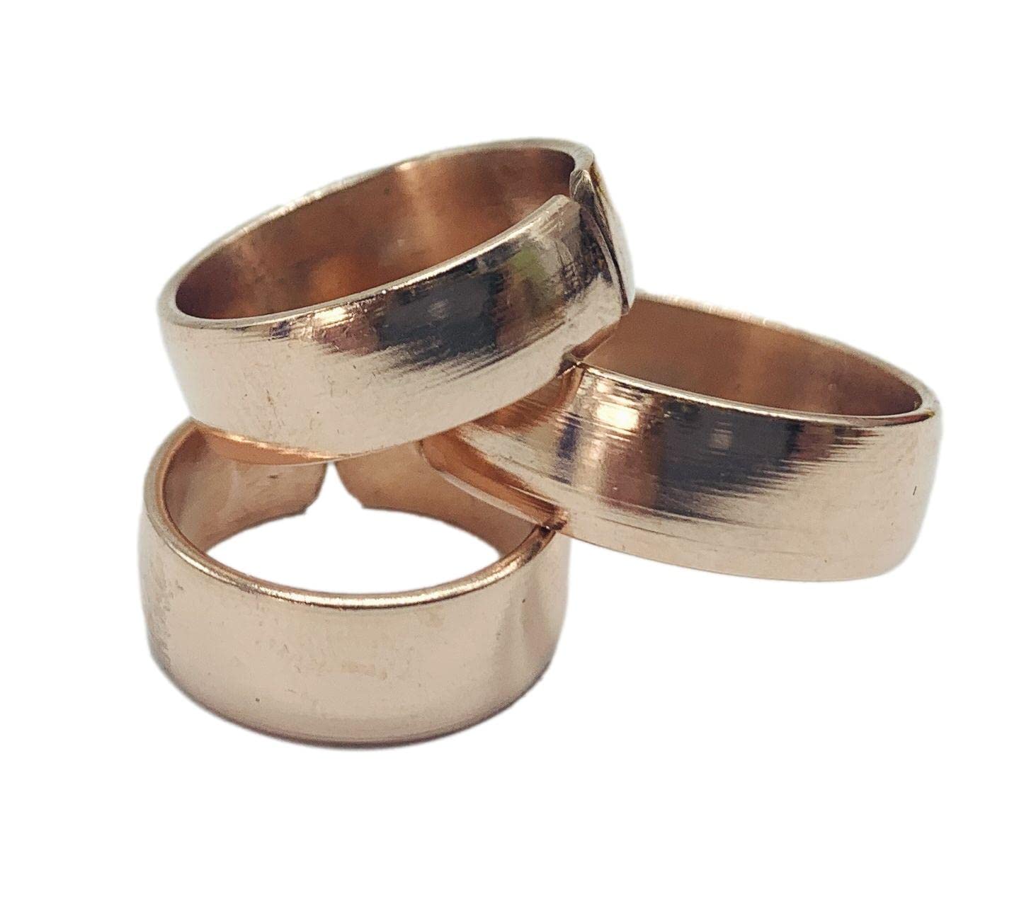 Set of 3 Hand Forged Pure Copper Rings. Made with 100% Pure Raw Untreated Copper. Helps Reduce Finger Joint Pain and Swelling. Tibetan Healing Medicine Ring Set. (Plain)
