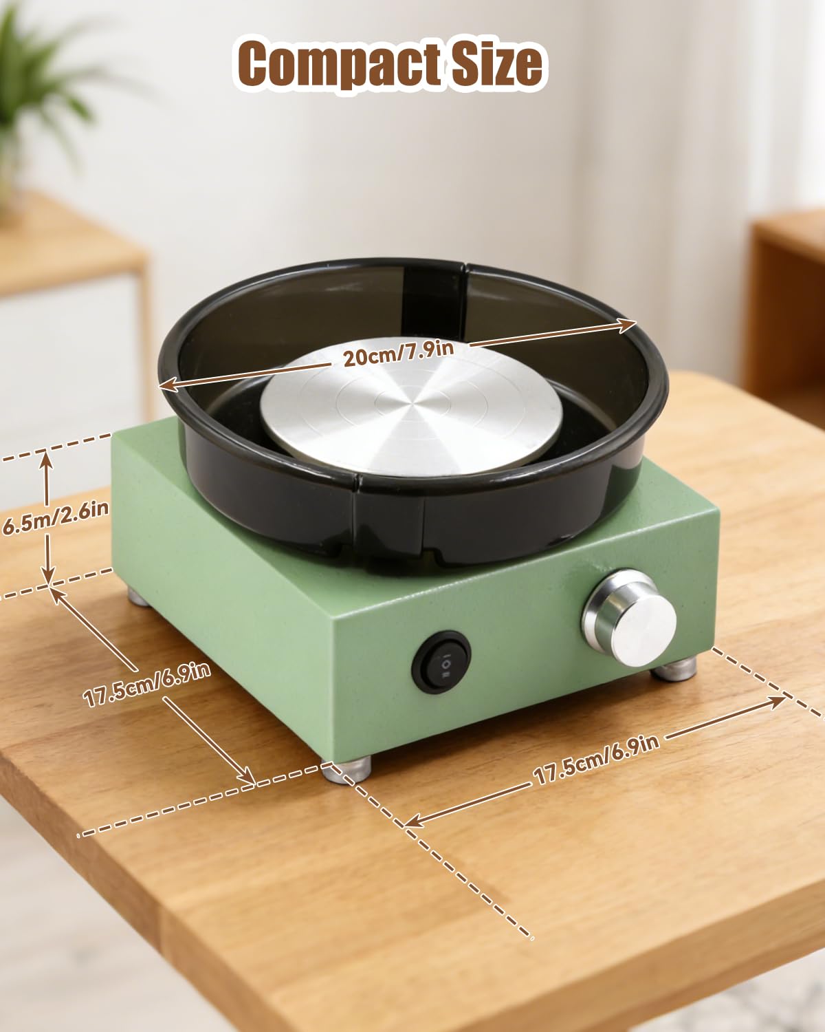 Mini Pottery Wheel Kit for Kids & Beginners Two-Way Rotation Electric Pottery Machine Adjustable Speed with 18pcs Accessories Tools, DIY Craft for Teens Adults