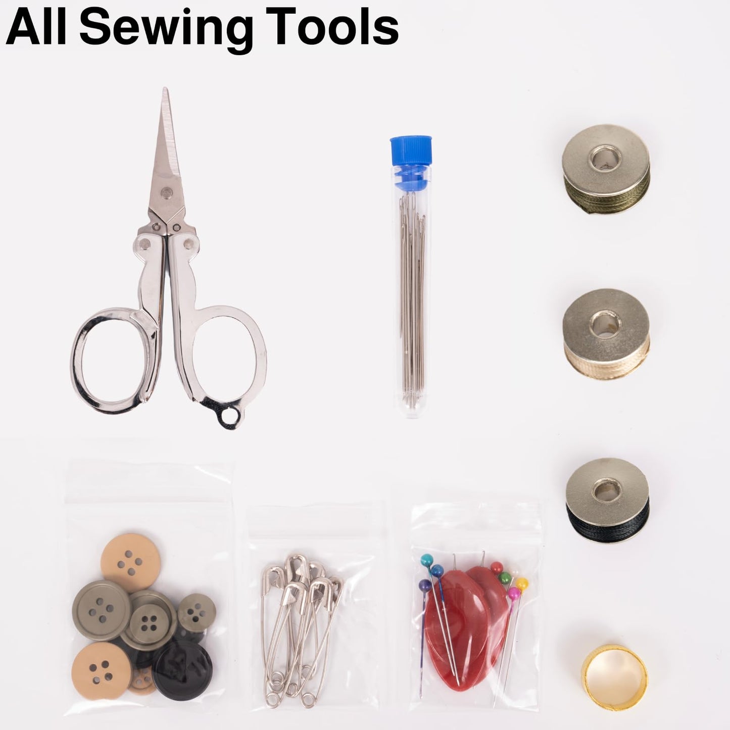 Military Sewing Kit, Marine Corps Deluxe Survival Sew Kit for Men or Women, Mini Repair Sewing Tools with Zipper in Durable Nylon Case, Portable for on The Field Use, Army Button Sewing Kit (Multi)