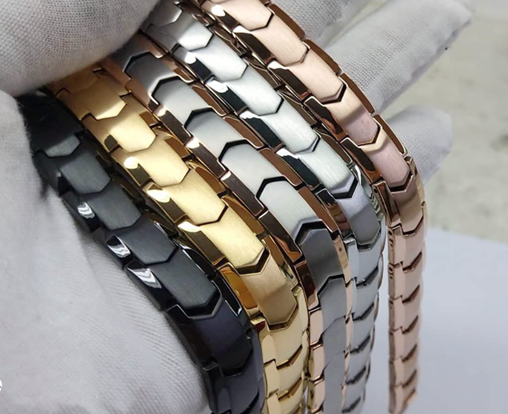 Apocalyptic-K Magnetic Therapy Bracelets,Men's TITANIUM Magnetic Bracelets，Ultra Strength，Pure Titanium (Lightness),Eliminate Static Electricity (Black bracelets)