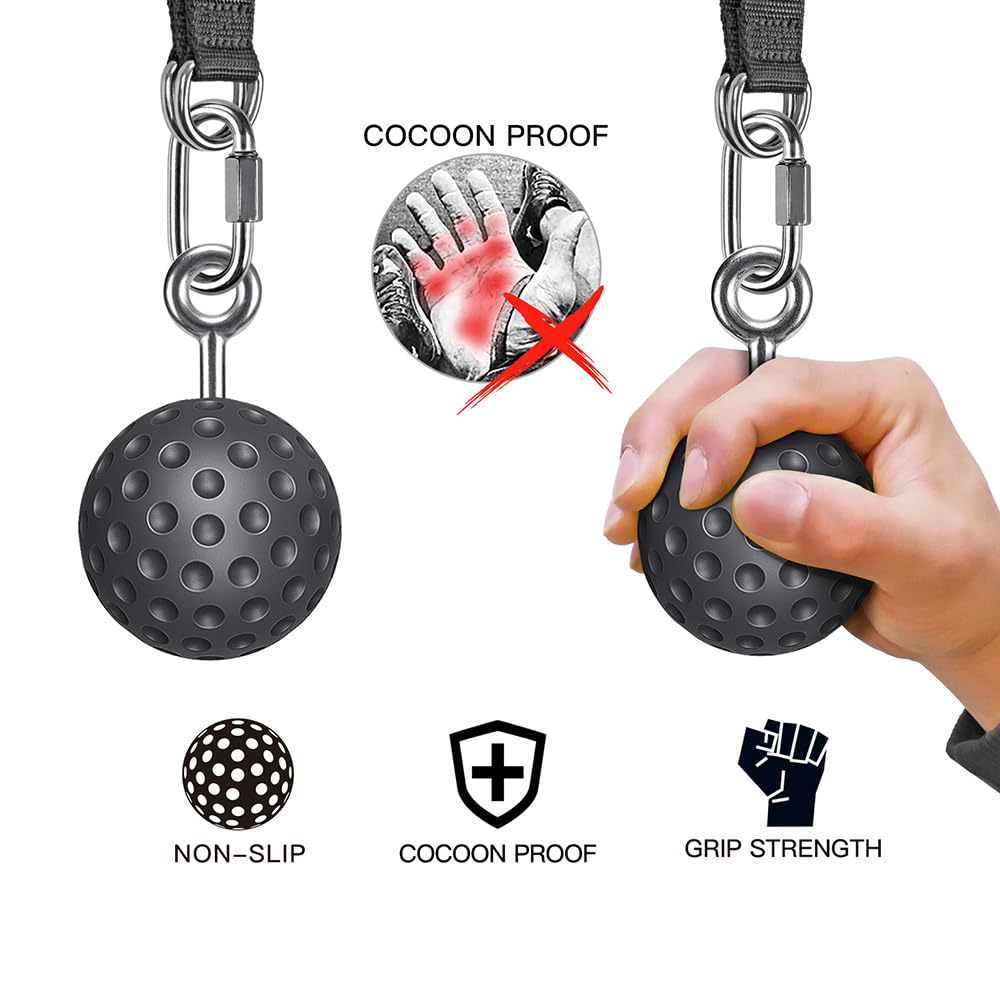 SELEWARE Non-Slip Pull Up Power Balls, Rock Climbing Grips for Strength Training, Forearm and Hand Exerciser for Chin Up Bar, Kettlebell, Barbell, Resistance Band Handles, Home Gym Workout Equipment