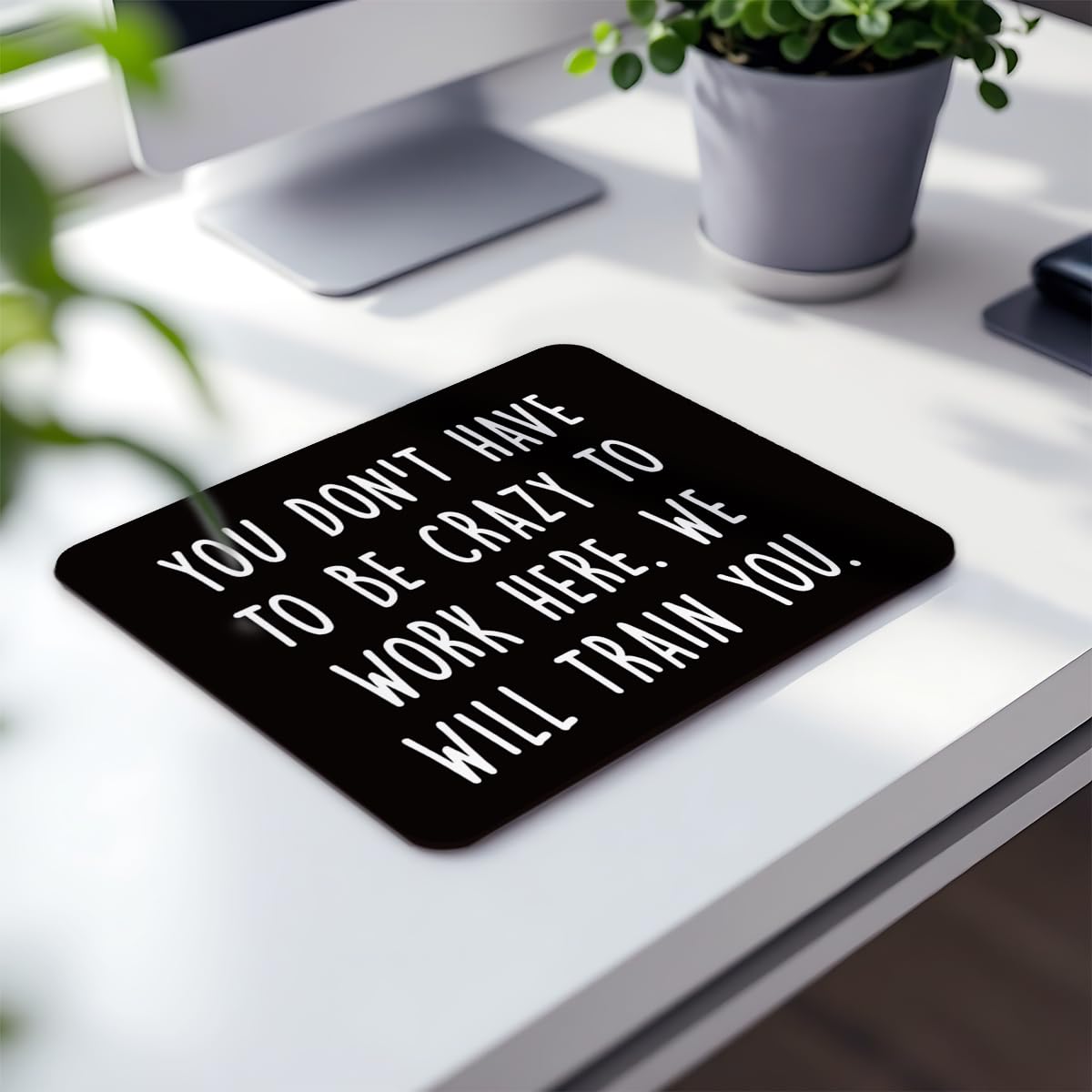 KDHTY Welcome Gifts for New Employees,Funny Employee Mouse Pad,Funny Desk Accessories for Work,Funny Sarcastic Mouse Pad Gift for Gaming Office Laptop,Non-Slip Rubber Base Mousepad 9.5x7.9 inches