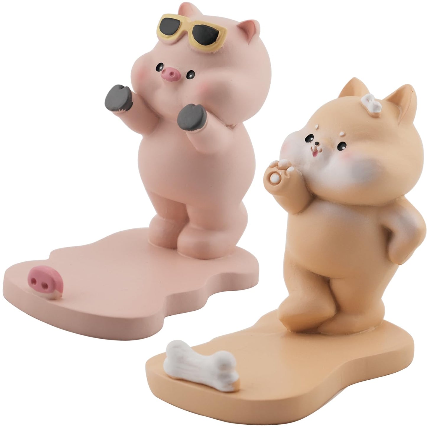 Meroqeel Cartoon Pig Cell Phone Stand for Desk, Cute Pig Strawberry Statue Phone Holder for Lovely Women Girls, Desktop Animal Figurine Mount for iPhone iPad Office Tablet Accessories Gifts, Pink