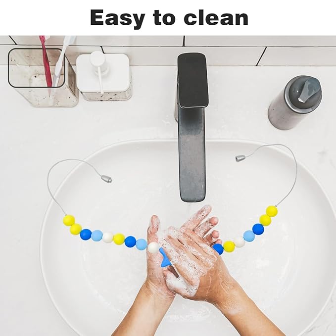 Stars Sensory Chew Necklace for Kids and Adults, Oral Chew Toys for Boys and Girls with Autism/ADHD/SPD, Silicone Fidget Teething Necklace for Children - Reduces Anxiety and Stress（2Pcs