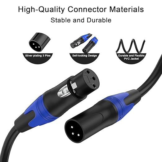 Seefeful XLR Splitter Cable, 1 XLR Female to 2 Male Patch Y Cable Balanced Microphone Splitter Cord Audio Adaptor (5FT-2pack)
