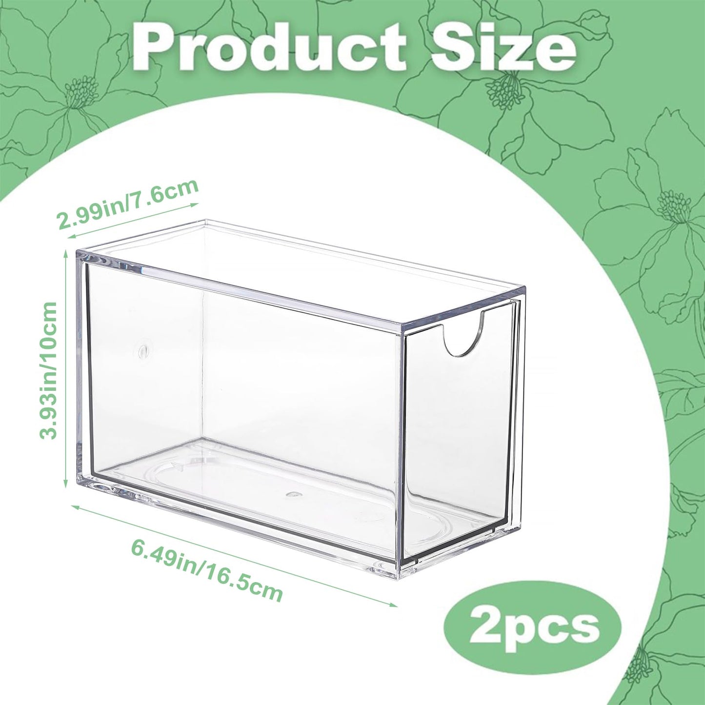 YUNYDSM Transparent Tea Bag Storage Box, 6 PCS Large Bag with Lid, 6×2.3×3.3'' Single-Layer Thickened Drawer, Suitable for Cabinets, Kitchen