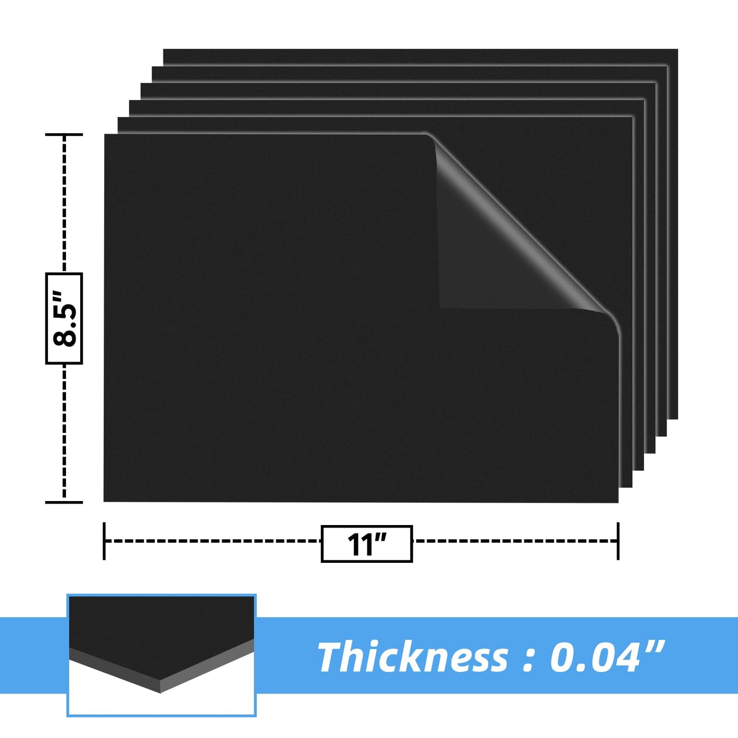 NIUBIKLUS Non Adhesive Magnetic Sheets, 8.5''x11'', 6PCS, Flexible Magnetic Sheets for Craft & Dies Storage, Making Fridge Magnets, Printable