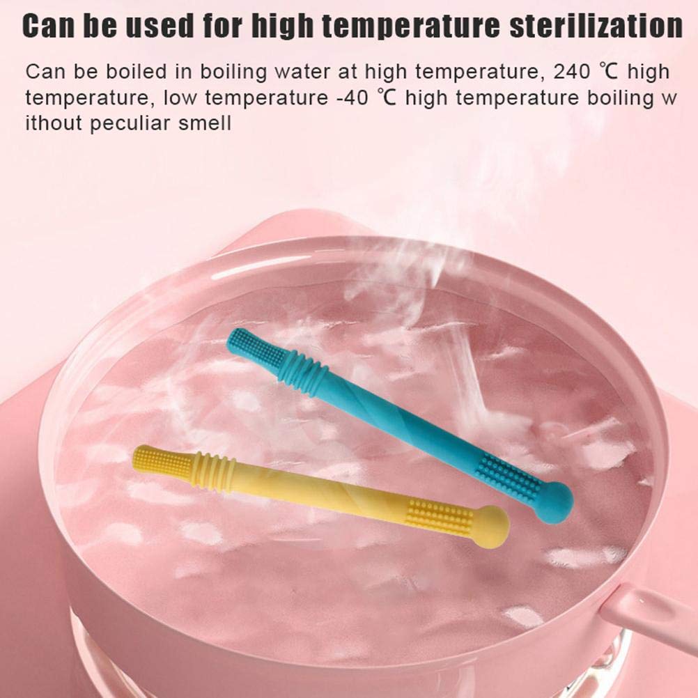 Stylebest Hollow, Silicone Baby Teething Toys Chew Straw for Infants 0-6 Months, with Soft Massage Teeth and BPA Food Grade Material (Mixed Color)