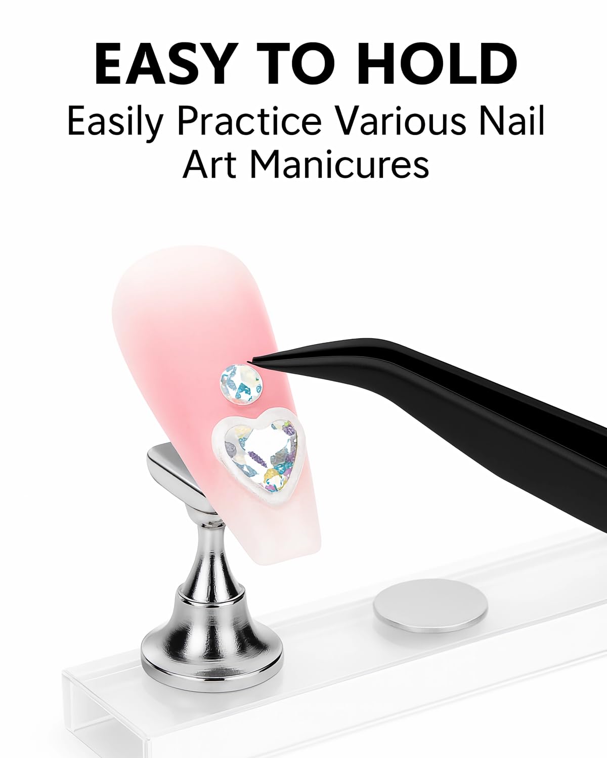 Nail Art Tools Set – 15pcs Nail Brushes, 5pcs Dual-Ended Dotting Pens, Nail Stand & Holder Kit with Brush Rack, Tweezers & Double-Sided Tape for DIY Nail Design & Press On Nails