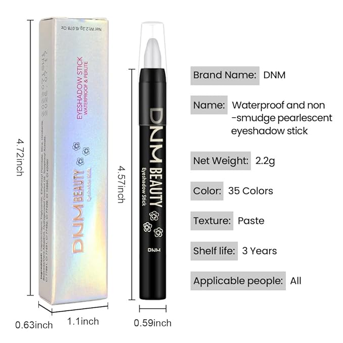 evpct Silver Shimmer Cream Eye Shadow Brightener Sticks Set for Eyes, Silver Shimmery Matte Pencil Eye shadow Applicator Stick Pen Palette Makeup Waterproof sombras en crema para ojos 16#