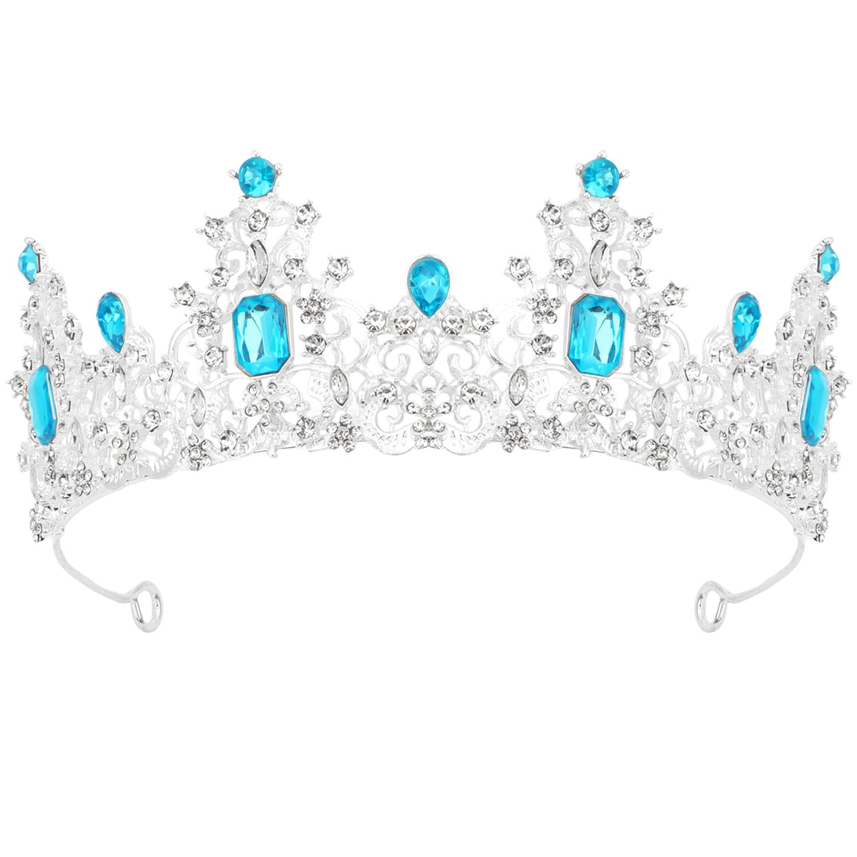 Didder Light Blue Princess Crown Birthday Tiara Prom Queen Tiaras and Crowns for Women and Girls Halloween Costume Hair Accessories Bridal Wedding Headpiece