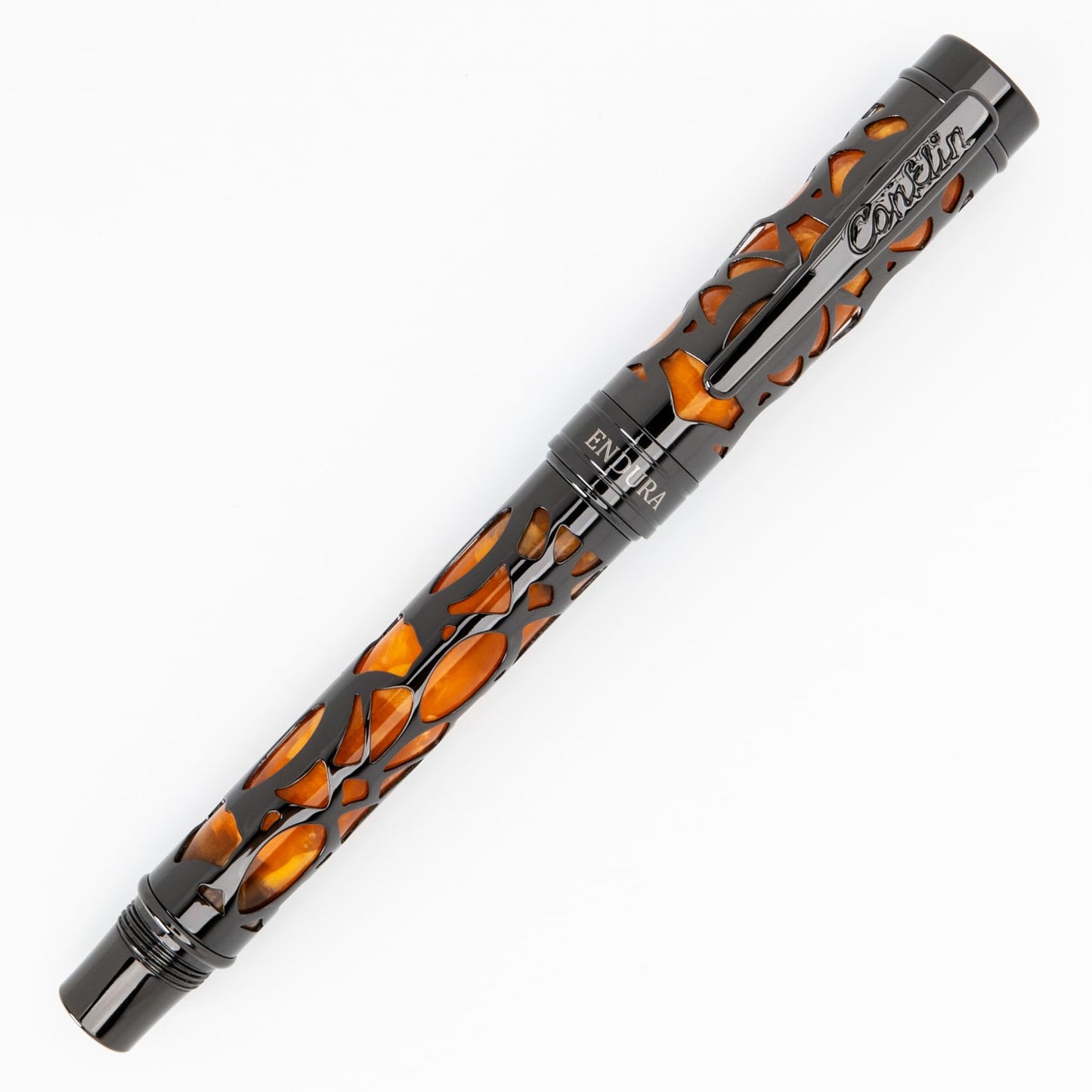 Conklin Endura Deco Crest Rollerball Pen in Orange with Rose Gold Accents – Refillable Rollerball Writing Instrument by Conklin Pen Company