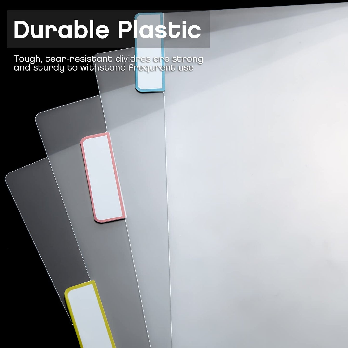 15 Sheets Junior Poly Tab Dividers for Discbound Notebooks Disc Bound Planner Supplies Dividers Tab Binder Index Notebook Accessories for Semi Transparent(White)