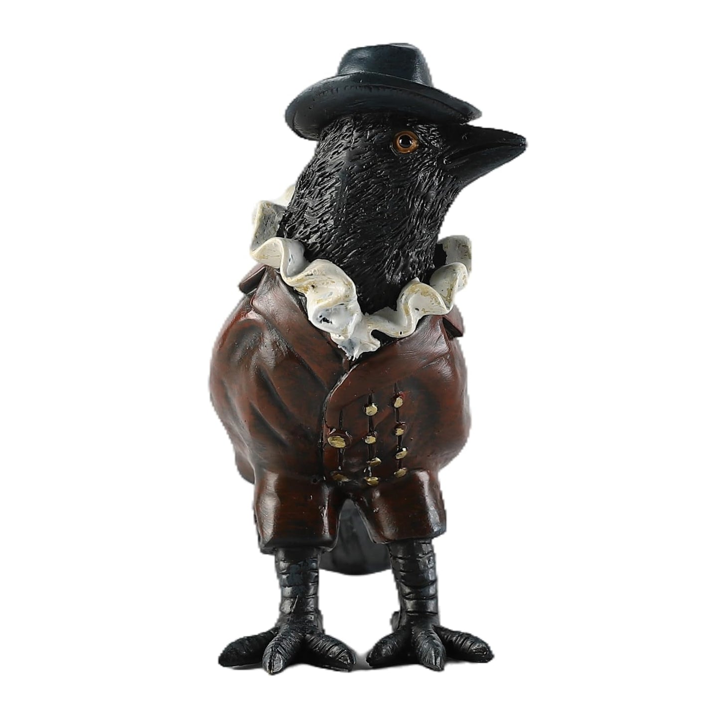JOOMBE Crow Garden Statue,Western Style Halloween Decor, Collectible Hand-Painted Crow Sculpture,Indoor Home Decor