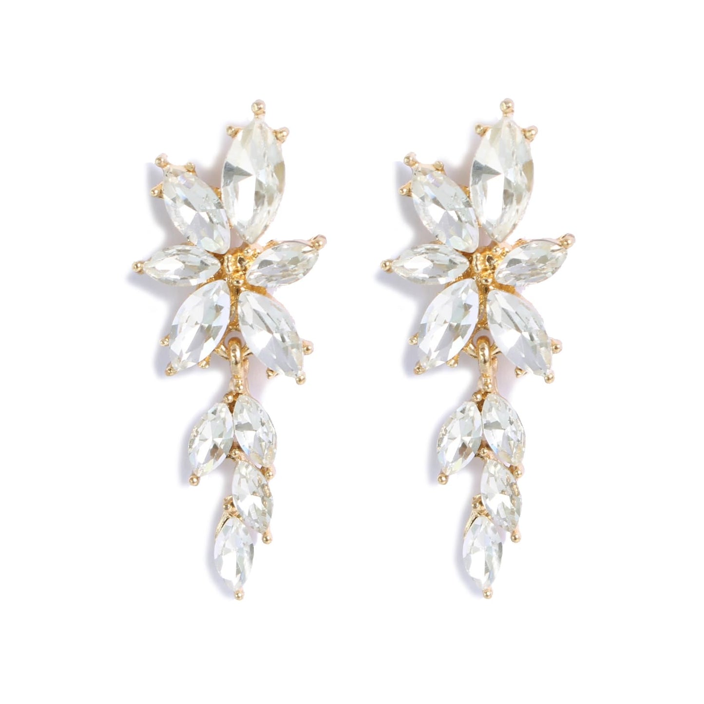ATIMIGO Elegant Rhinestone Dangle Earrings Cluster Crystal Wedding Bridal Earrings for Brides Bridemaids Formal Prom Statement Drop Earrings for Women