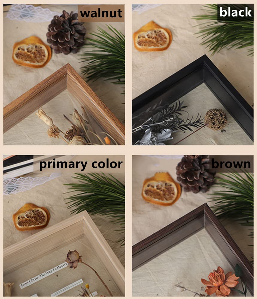 Brown Dried Flower Display Stand - Double Sided Plexiglass Shadow Box, Handicrafts (8x12)