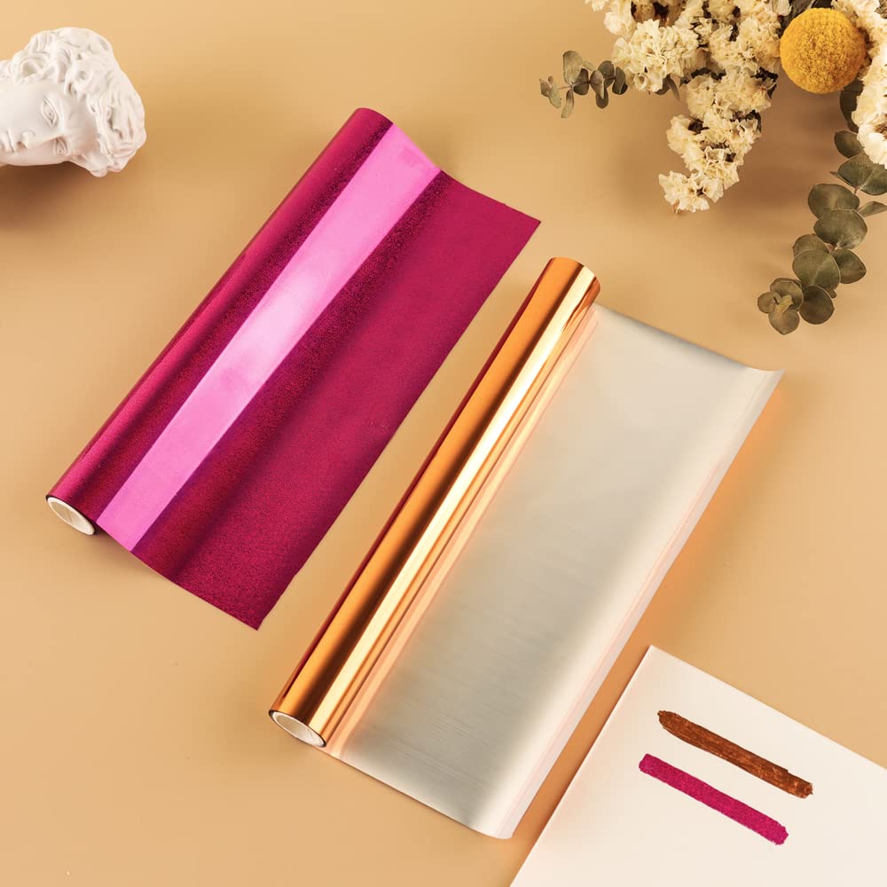 CYFUN DESIGN 6 Color Metallic Foil Paper for Arts & Crafts, Classroom Activities & Artists Toner Reactive Foil Roll 7.6"x196"