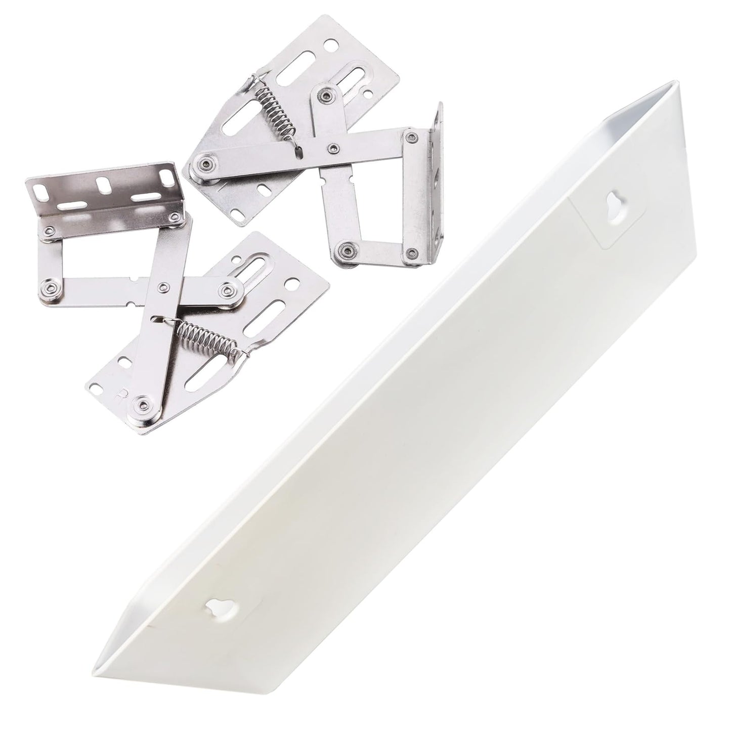 2 Pack 11" Tip Out Tray for Kitchen with Hinges Front Sink Drawer, Drawer Front Clips Flip for Kitchen, White