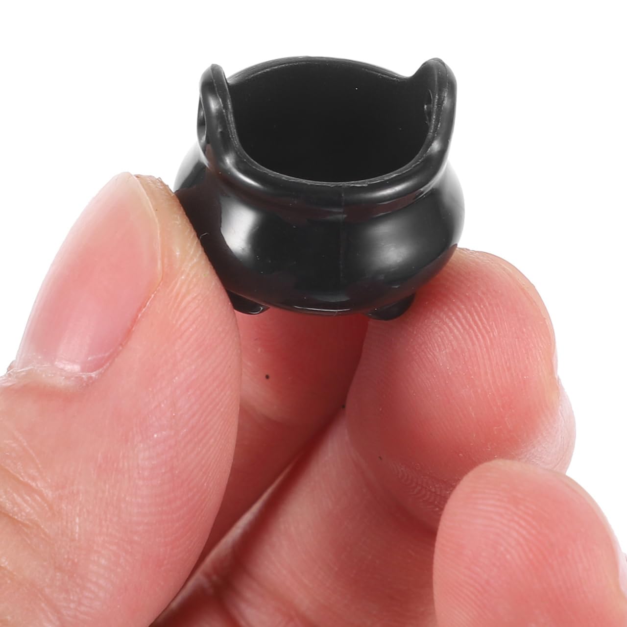 Garneck 24Pcs Miniature Halloween Cauldron Mini Black Witch Boiler Decoration Plastic Dollhouse Furniture for Halloween Carnival Party Decor
